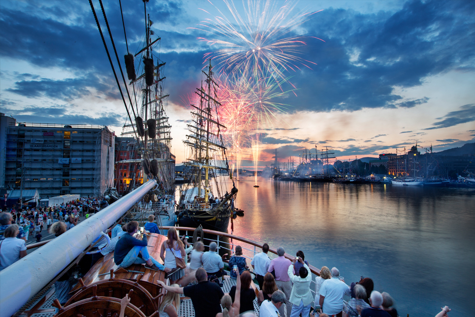 Fireworks at the Tall Ships Races 2014 in Bergen