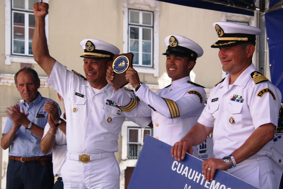 The crew of Cuauhtemoc at the Prize Giving Ceremony in Lisbon