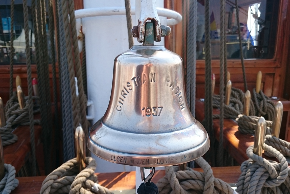 The bell on board Christian Radich