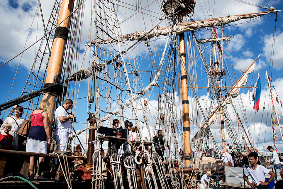 Visitors getting up close to the Tall Ships