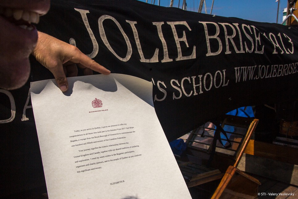 The Queen's letter on board Jolie Brise