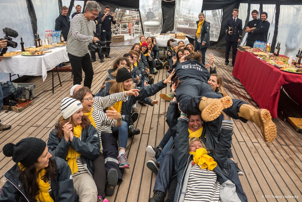 Getting to know each other on board Belem