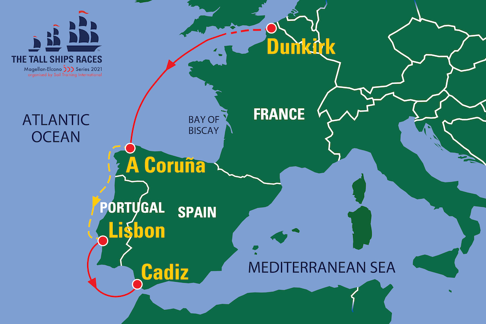 THE TALL SHIPS RACES MEGALLAN ELCANO 500 SERIES 2021 route map