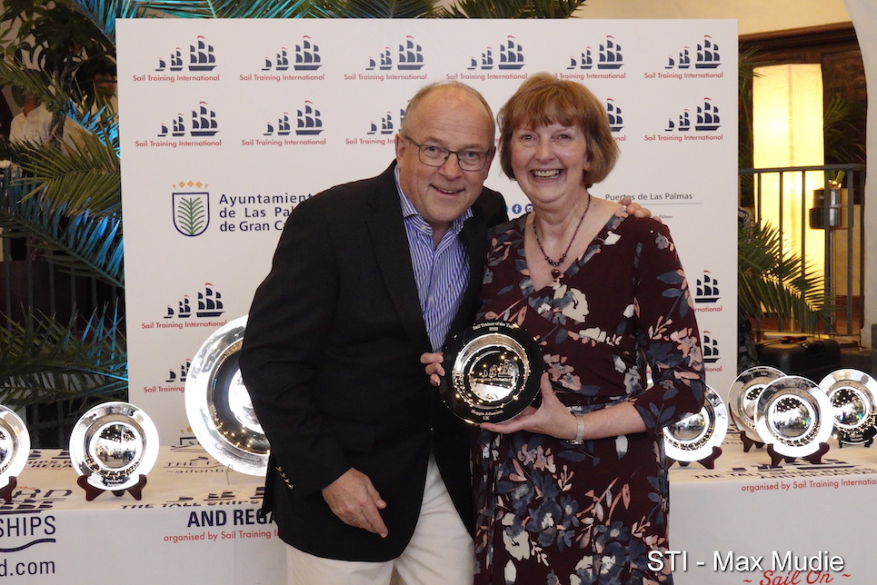 International Sail Training and Tall Ships Conference 2022 Annual Awards Sail Trainer of the Year Winner Maggie Adamson, UK. Collected by Sandra Laurenson